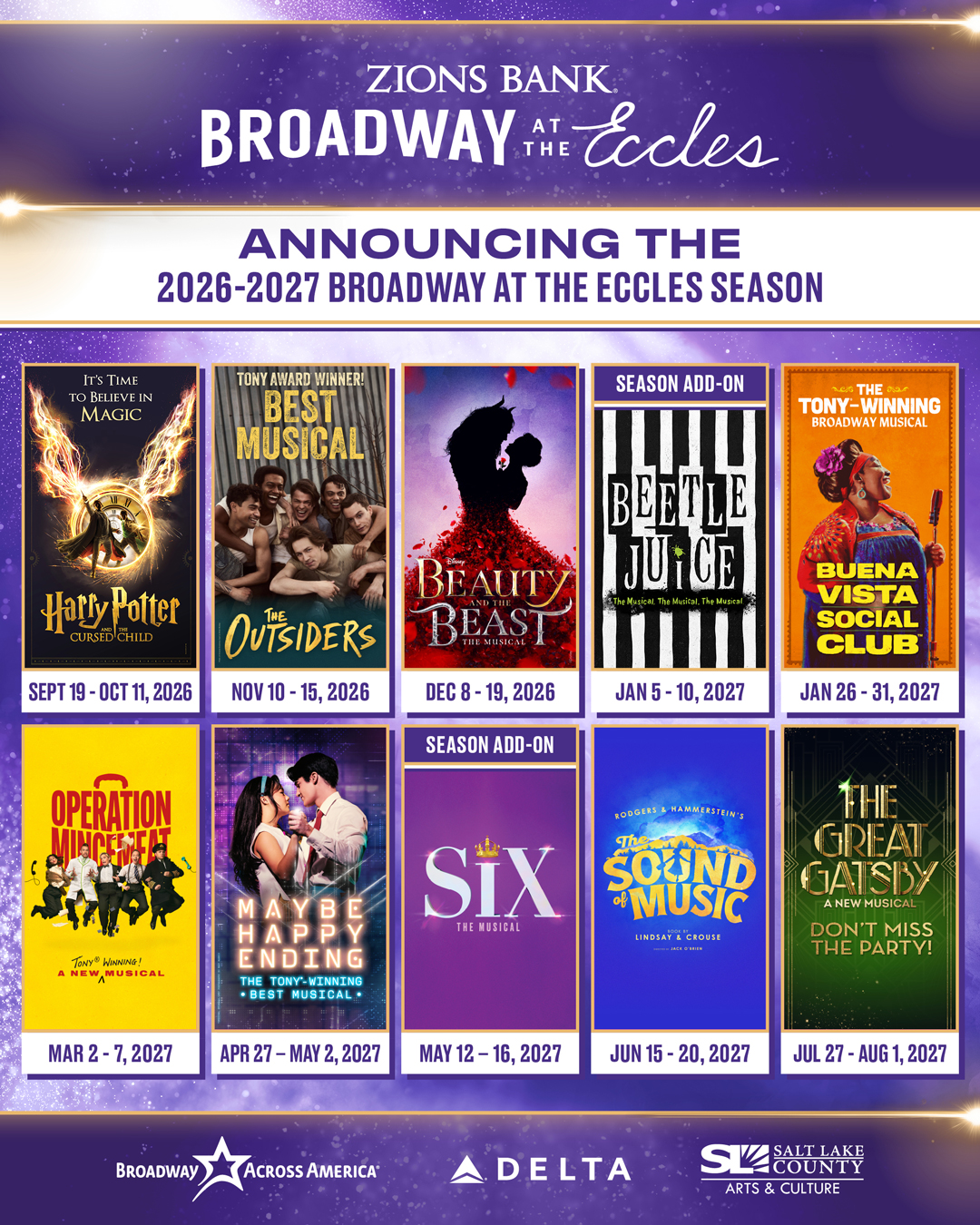New 2025-2026 Broadway at the Eccles Season Announcement – the mommy ...